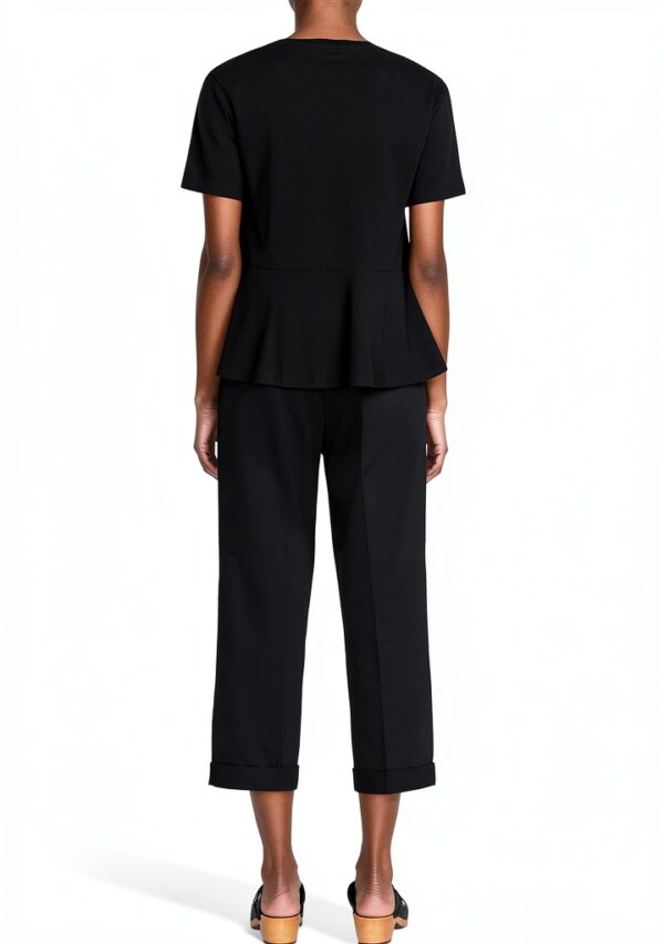 Pantaloni Benetton Donna Nero Cotone Elastan Taglia 38-3