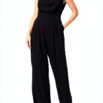 Pantaloni Benetton Donna Viscosa Nero Moda Casual-0