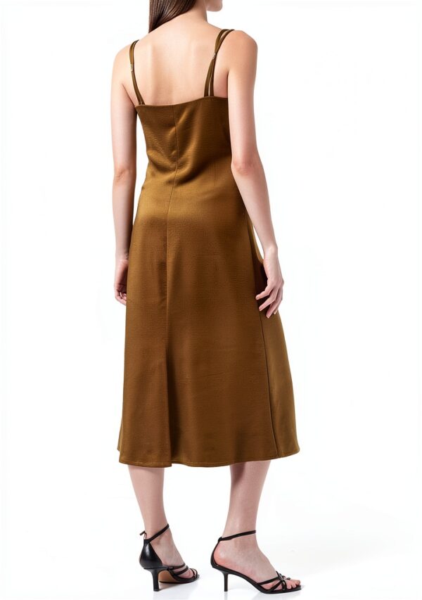Dress Benetton Donna Poliestere Verde Oliva Modello-3