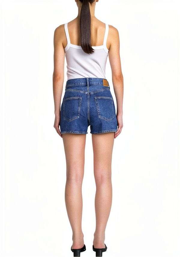 Top a costine Benetton donna spalline sottili aderente-3