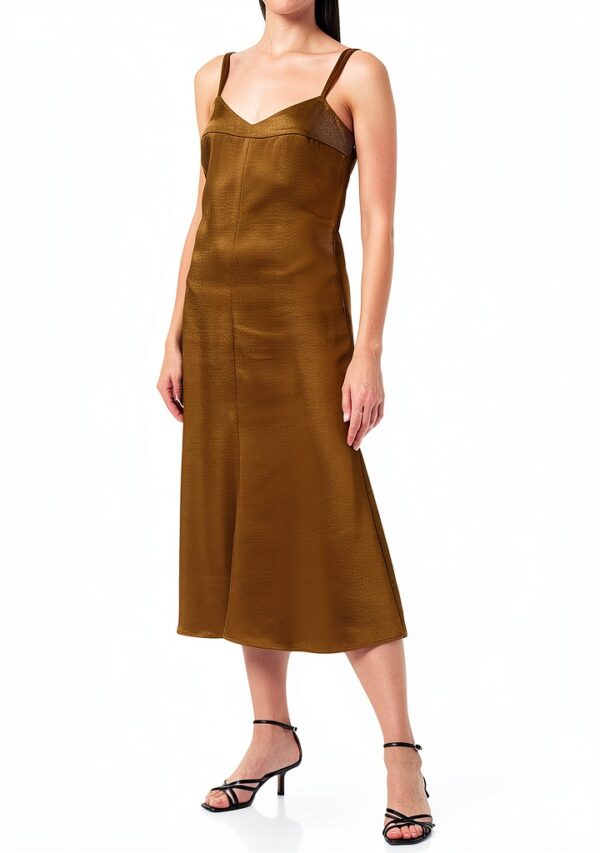 Dress Benetton Donna Poliestere Verde Oliva Modello-0