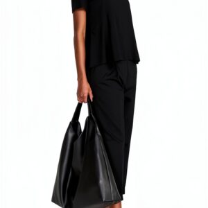 Pantaloni Benetton Donna Nero Cotone Elastan Taglia 38-0