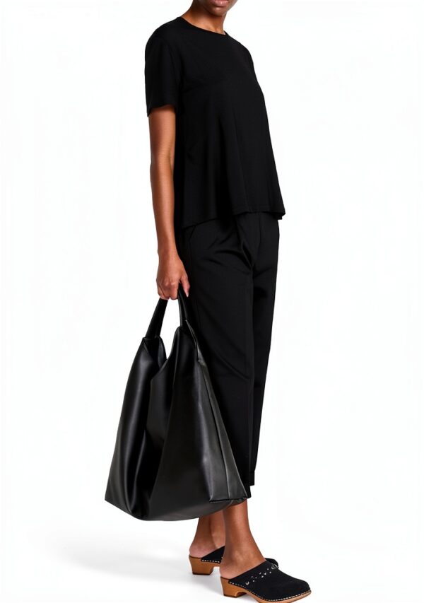 Pantaloni Benetton Donna Nero Cotone Elastan Taglia 38-0