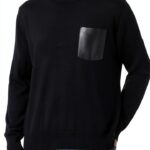 Maglione Uomo Benetton Lana Nero Maglione Largo-0