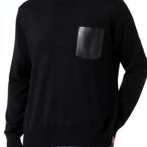 Maglione Uomo Benetton Lana Nero Maglione Largo-0