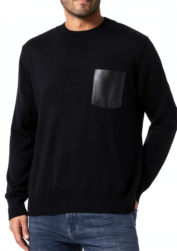 Maglione Uomo Benetton Lana Nero Maglione Largo-0