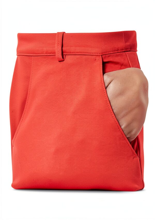 Pantaloni S Benetton Donna Cotone Elastan Rosso Mattone-2