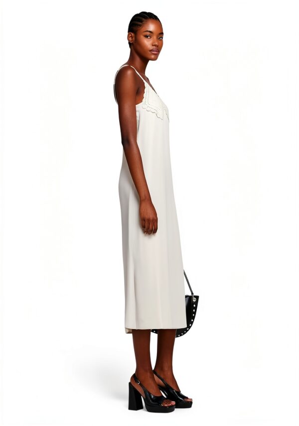 Slip Benetton Donna Viskose Satin Pizzo Applicato-2