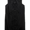 Abito corto Benetton donna poplin ricamo righe senza maniche-0