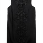Abito corto Benetton donna poplin ricamo righe senza maniche-0