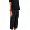 Pantaloni Benetton Donna Nero Cotone Elastan Taglia 38-2