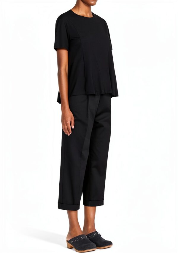 Pantaloni Benetton Donna Nero Cotone Elastan Taglia 38-2