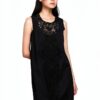 Abito corto Benetton donna poplin ricamo righe senza maniche-4