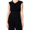 Pantaloni Benetton Donna Viscosa Nero Moda Casual-1
