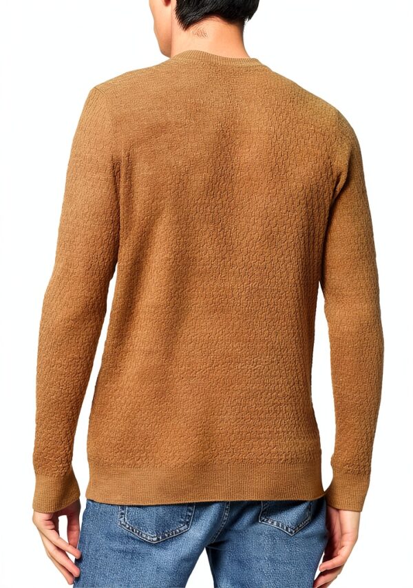 Maglione Uomo Benetton L Beige Maglia Lunga Comodo-3