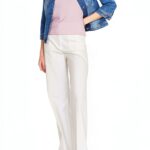 Top a costine Benetton donna spalline sottili aderente-0