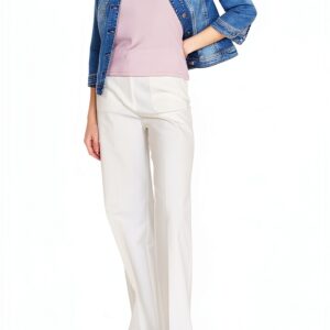 Top a costine Benetton donna spalline sottili aderente-0