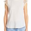 Tshirt Donna Benetton Cotone Girocollo Manica Corta Beige-1