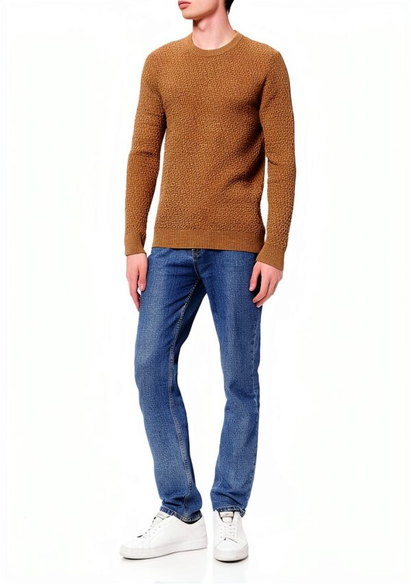 Maglione Uomo Benetton L Beige Maglia Lunga Comodo-1