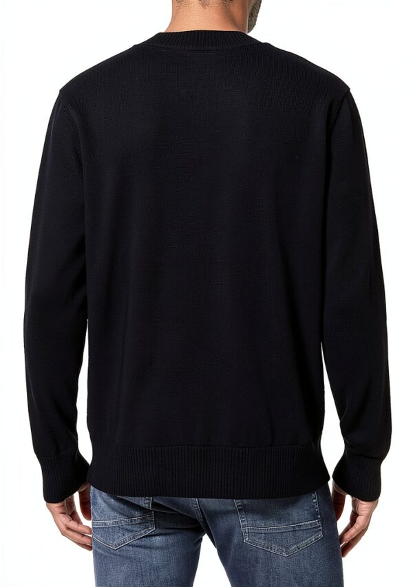 Maglione Uomo Benetton Lana Nero Maglione Largo-3