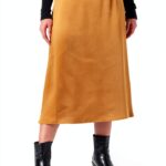 Gonna Benetton bande asimmetriche fluente elegante donna-0