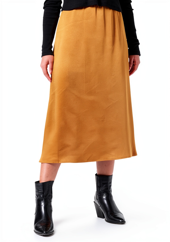 'Gonna Benetton con bande asimmetriche in colore Mustard'
