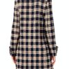 Cappotto Benetton Donna Lana Poliestere Multicolor Black 901-3