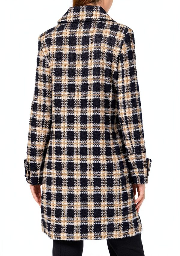 Cappotto Benetton Donna Lana Poliestere Multicolor Black 901-3