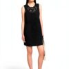 Abito corto Benetton donna poplin ricamo righe senza maniche-1