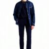 Pantaloni Chino Uomo Cotone Blu Design Moderno Comodo-4