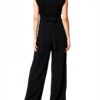 Pantaloni Benetton Donna Viscosa Nero Moda Casual-3