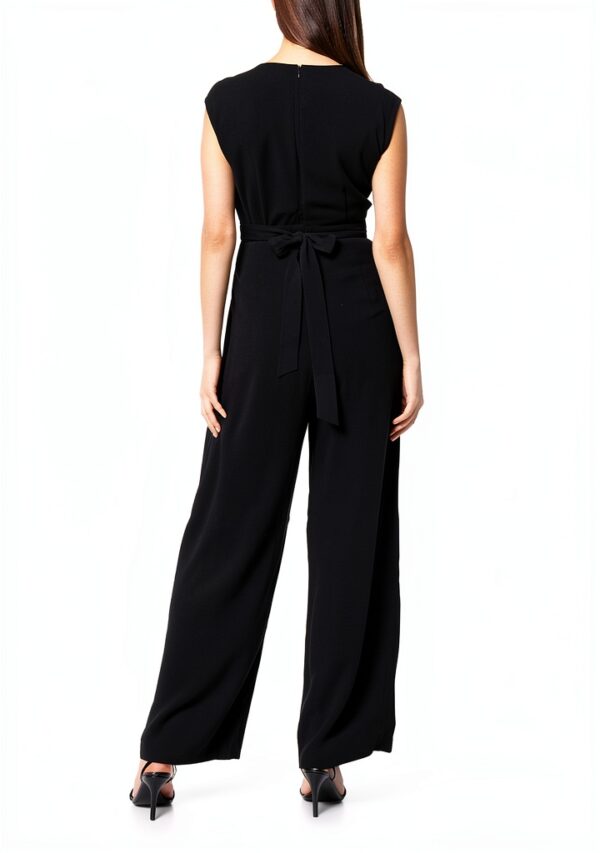 Pantaloni Benetton Donna Viscosa Nero Moda Casual-3