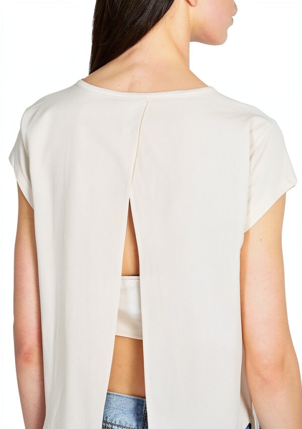 T-shirt Donna Benetton 100% Cotone Colore Beige Taglia S-4