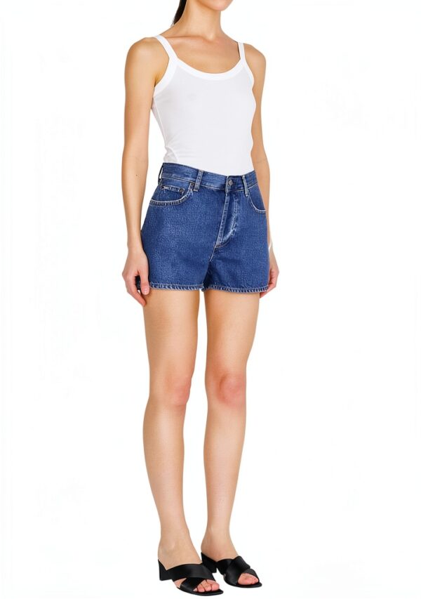 Top a costine Benetton donna spalline sottili aderente-2