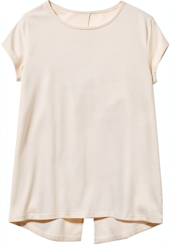 T-shirt Donna Benetton 100% Cotone Colore Beige Taglia S-5