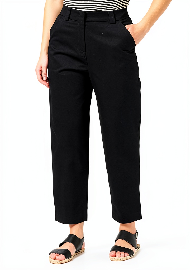 Installing Pantaloni Donna Benetton 100 Cotone Comodo Casual on a wooden desk