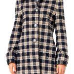 Cappotto Benetton Donna Lana Poliestere Multicolor Black 901-0
