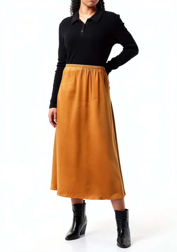 Gonna Benetton bande asimmetriche fluente elegante donna-1