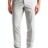 Pantaloni Chino Uomo Cotone Tela Paracadute Grigio-2