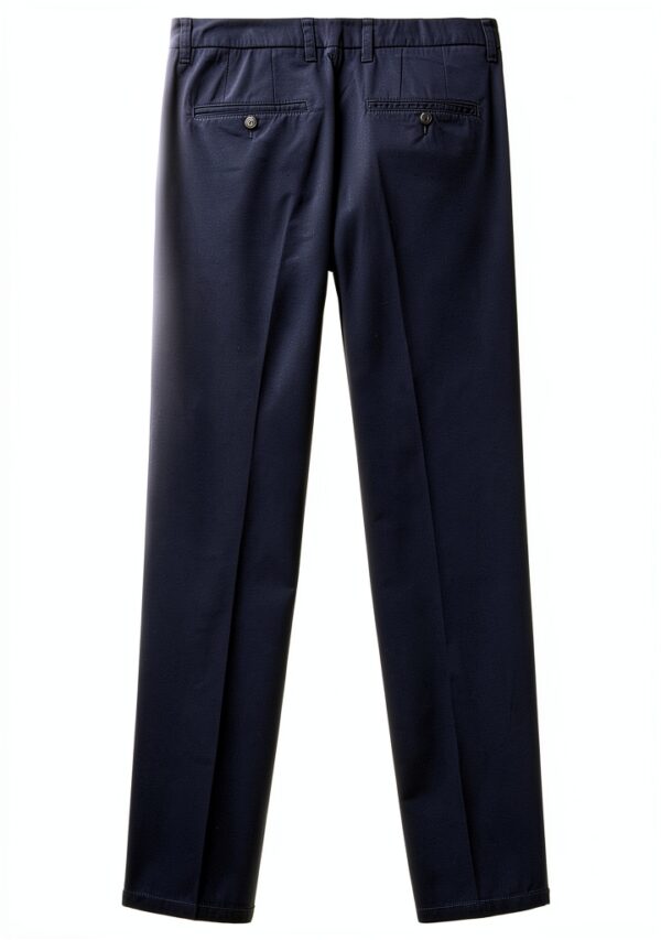 Pantaloni Chino Uomo Cotone Blu Design Moderno Comodo-2