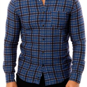 Camicia Uomo Sisley Quadrati Multicolori Slim Fit Cotone-0