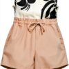Pantaloncini Donna Benetton Beige Comodi Casual Estate-4