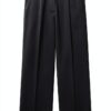 Pantaloni Benetton Donna Nero Cotone Elastan Taglia 38-5