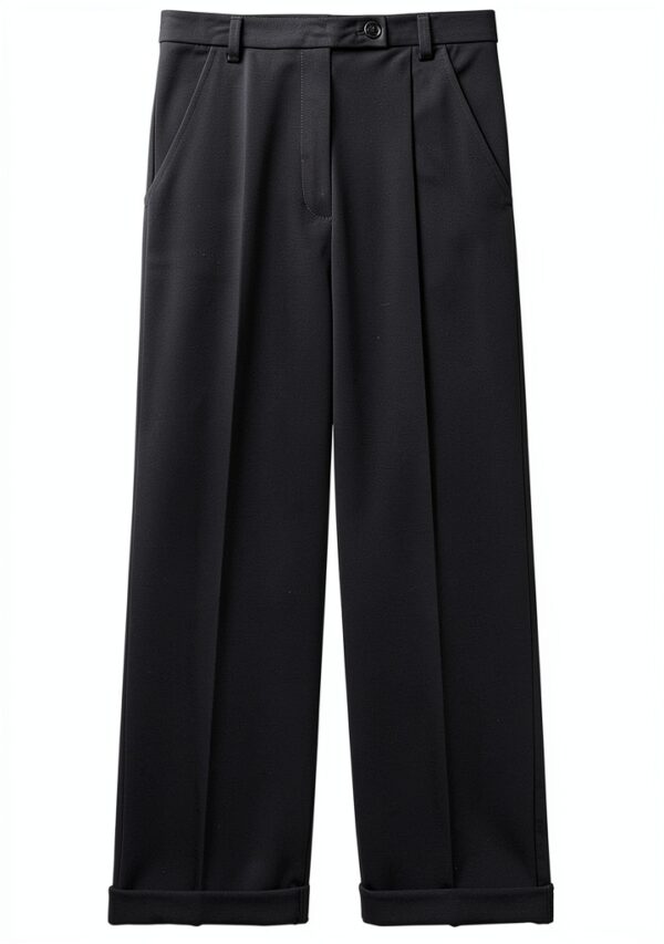 Pantaloni Benetton Donna Nero Cotone Elastan Taglia 38-5