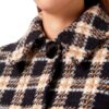 Cappotto Benetton Donna Lana Poliestere Multicolor Black 901-2