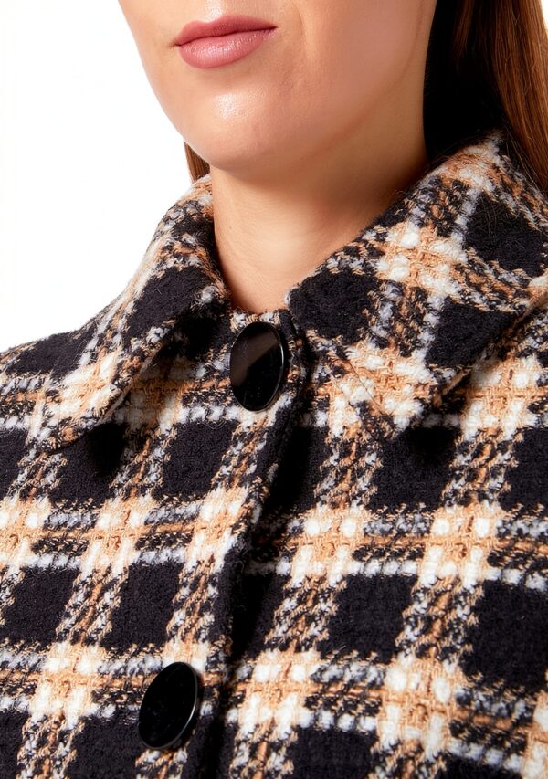 Cappotto Benetton Donna Lana Poliestere Multicolor Black 901-2