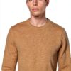Maglione Uomo Benetton L Beige Maglia Lunga Comodo-2