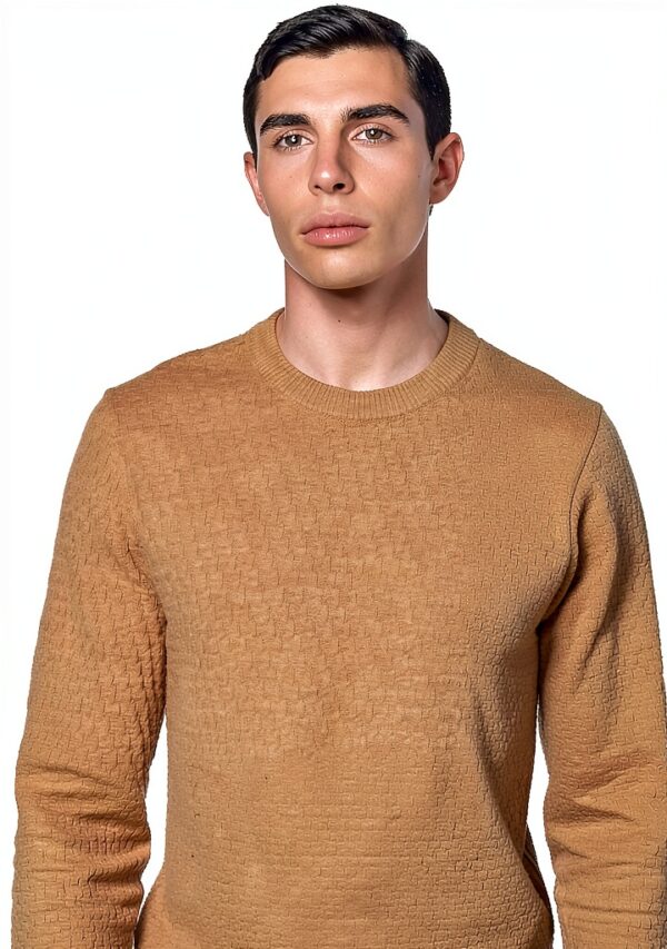 Maglione Uomo Benetton L Beige Maglia Lunga Comodo-2