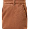 Pantaloni Benetton donna tinta unita piega vita alta-2