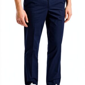 Pantaloni Chino Uomo Cotone Blu Design Moderno Comodo-0
